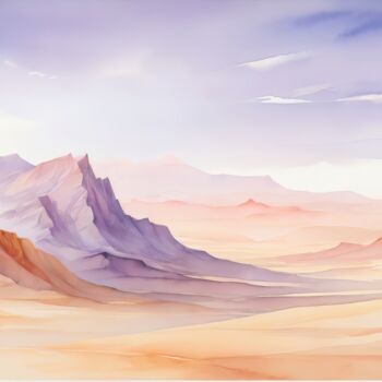 "Panoramic desert la…" başlıklı Dijital Sanat Albertbs tarafından, Orijinal sanat, AI tarafından oluşturulan görüntü