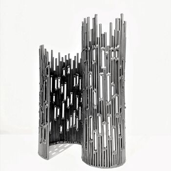 Sculpture titled "The Two Towers (The…" by Albert Dura, Original Artwork, Metals