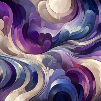 Digital Arts titled "Reflections in Purp…" by Alberto Capitani, Original Artwork, AI generated image