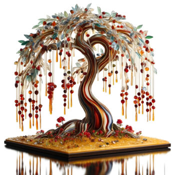 Digital Arts με τίτλο "The Jeweled Arboret…" από Alberto Capitani, Αυθεντικά έργα τέχνης, Εικόνα που δημιουργήθηκε με AI