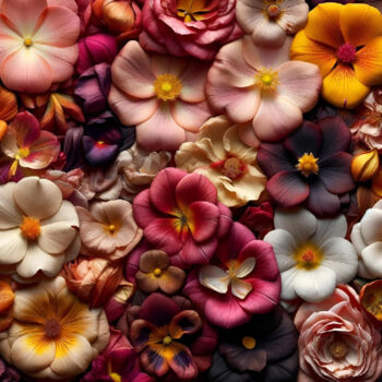Artes digitais intitulada "A Tapestry of Bloom…" por Alberto Capitani, Obras de arte originais, Imagem gerada por IA