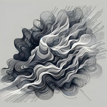 Arte digital titulada "Undulating Waves in…" por Alberto Capitani, Obra de arte original, Imagen generada por IA