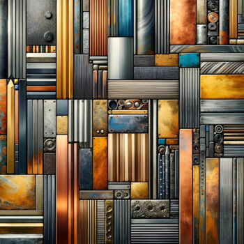 Grafika cyfrowa / sztuka generowana cyfrowo zatytułowany „Metallic Cadence -…” autorstwa Alberto Capitani, Oryginalna praca,…