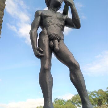 Escultura titulada "David africano" por Alberto Kissola, Obra de arte original, Resina