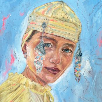 Painting titled "Oriental Beauty" by Albina Ayhan, Original Artwork, Oil