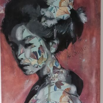 Painting titled "China Girl" by Alder, Original Artwork, Acrylic Mounted on Wood Stretcher frame