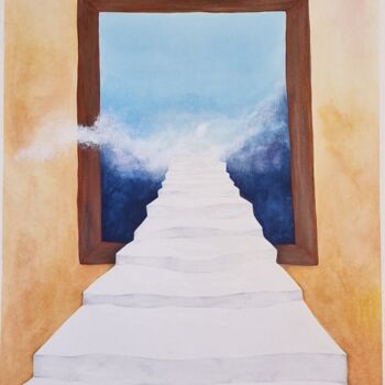 Pintura titulada "Escalera mágica" por Alejandra Valeiro, Obra de arte original, Acrílico