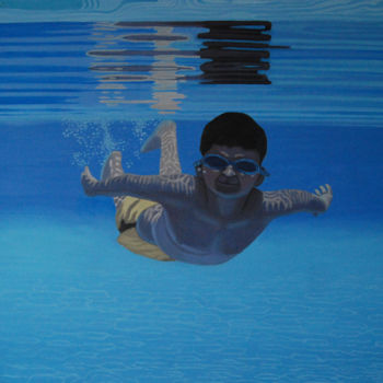 Картина под названием "la-piscina.jpg" - Alejandro Fajardo, Подлинное произведение искусства