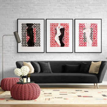 Картина под названием "Sexy set" - Alek Tretiak, Подлинное произведение искусства, Рисунок распылителем краски