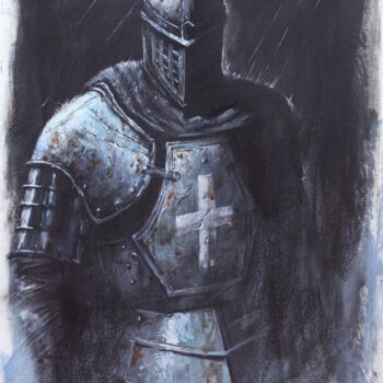 Drawing titled "KNIGHT3 (2024) Рису…" by Dobrodiy Alexandr, Original Artwork, Charcoal