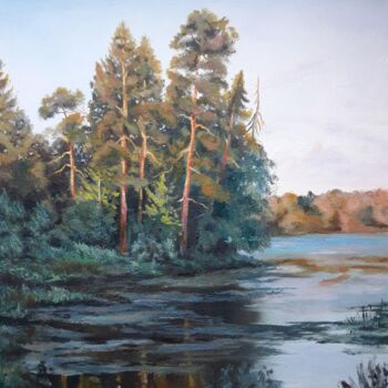 Pittura intitolato "baie fluviale "зали…" da Aleksandr Gritsenko, Opera d'arte originale, Olio