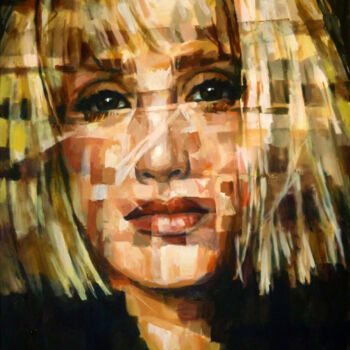 Painting titled "YELLOW-PORTRAIT" by Aleksandr Ilichev, Original Artwork, Acrylic