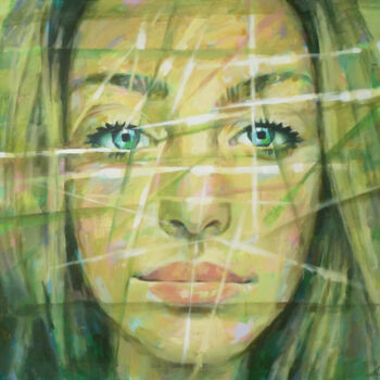 绘画 标题为“GREEN PORTRAIT 3” 由Aleksandr Ilichev, 原创艺术品, 丙烯