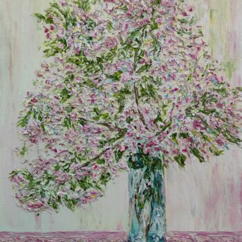 Painting titled "Apple tree branches…" by Aleksandr Petelin, Original Artwork, Oil