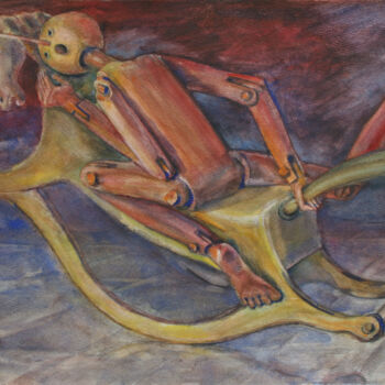 Картина под названием "Unicorn" - Aleksandr Tkachenko, Подлинное произведение искусства, Акварель