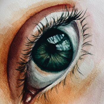 Malerei mit dem Titel "Eye" von Aleksandra Antonova, Original-Kunstwerk, Aquarell