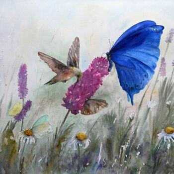 Malarstwo zatytułowany „Happy lavender summ…” autorstwa Aleksandra Portenko, Oryginalna praca, Akwarela