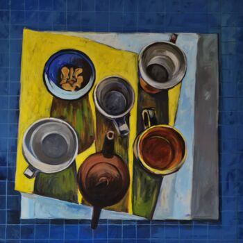 Peinture intitulée "Tea time" par Aleksandra Romanova, Œuvre d'art originale, Acrylique