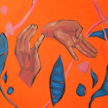 Malarstwo zatytułowany „relationships 5/7” autorstwa Aleksandra Romanova, Oryginalna praca, Akryl Zamontowany na Drewniana r…