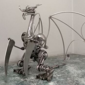 Skulptur mit dem Titel "Metal dragon" von Aleksei Antonjuk, Original-Kunstwerk, Metalle