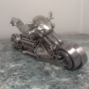 Sculpture titled "metal superbike" by Aleksei Antonjuk, Original Artwork, Metals