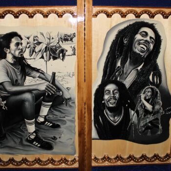 Painting titled "Нарды Bob Marley" by Aleksej Cirkov, Original Artwork, Gouache