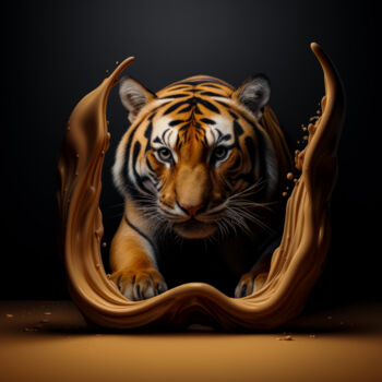 Arts numériques intitulée "Tiger" par Alena Ps, Œuvre d'art originale, Image générée par l'IA
