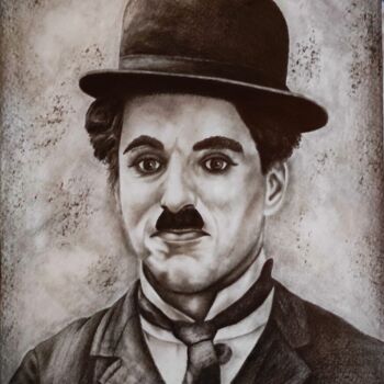Dibujo titulada "Charlie Chaplin" por Alessandro Rizzo, Obra de arte original, Grafito