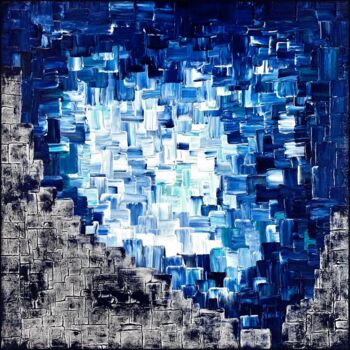 Peinture intitulée "Blue Light" par Alessia Lu, Œuvre d'art originale, Acrylique Monté sur Châssis en bois