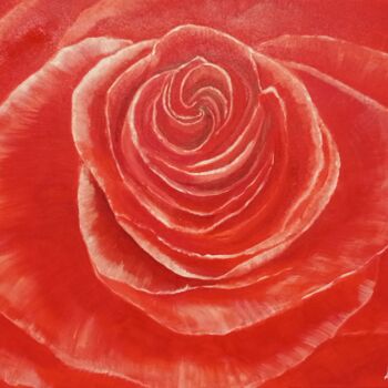 Peinture intitulée "Rosa Rossa" par Alessio Levorato, Œuvre d'art originale, Huile