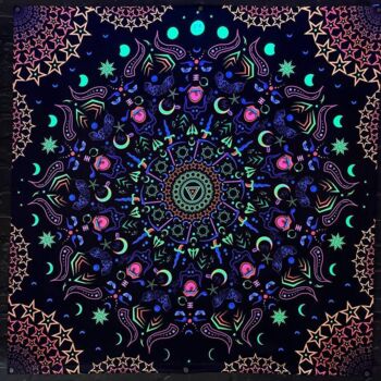 纺织艺术 标题为“Fluorescent tapestr…” 由Alex Anahart, 原创艺术品, 2D数字工作