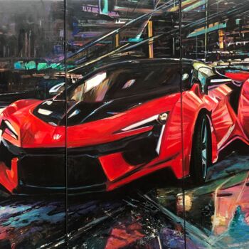 Pittura intitolato "Fantastic car- Thre…" da Alex Loreci, Opera d'arte originale, Acrilico