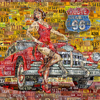 Collages titled "American Diner In R…" by Alex Loskutov, Original Artwork, Collages