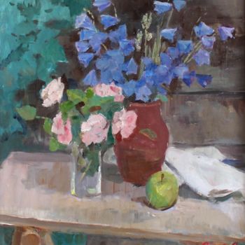 Peinture intitulée "Bluebell Flowers St…" par Alexander Stolbov, Œuvre d'art originale