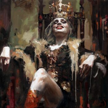 Painting titled "Queen of the Chat" by Alexandr Klemens, Original Artwork, Oil