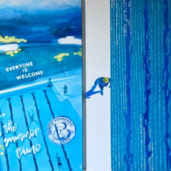 Painting titled "Bondi, diptych" by Alexandra Beshko, Original Artwork, Acrylic Mounted on Wood Stretcher frame