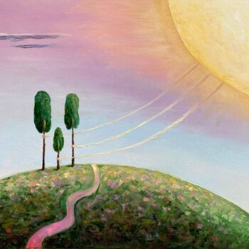 Painting titled "Solar wind,a fantas…" by Alexandra Da, Original Artwork, Oil