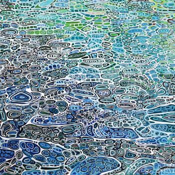 Schilderij getiteld "Blue Expanse / 160…" door Alexandra Djokic, Origineel Kunstwerk, Acryl