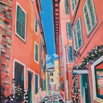 Painting titled "Mediterranean stree…" by Alexandra Djokic, Original Artwork, Acrylic