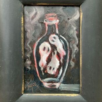 Painting titled "Spirits in a Jar -…" by Alexandra Jagoda, Original Artwork, Oil Mounted on Cardboard