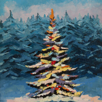 Painting titled "Greeting Tree" by Alexandra Kazakova, Original Artwork, Oil