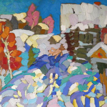Pintura intitulada "Warm March in Villa…" por Alexandra Ovchinnikova, Obras de arte originais, Óleo