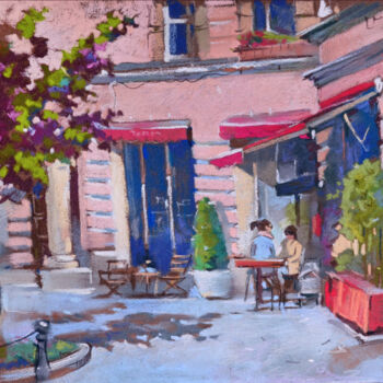 "lunch in a cafe on…" başlıklı Resim Alexandra Sergeeva tarafından, Orijinal sanat, Pastel