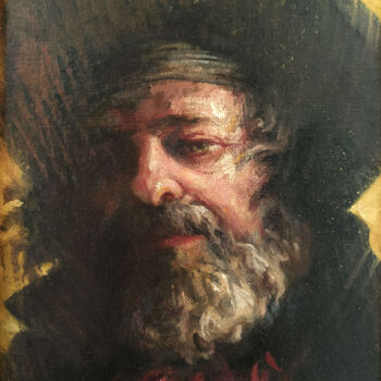 Painting titled "Nostalgie du vieux…" by Alexandre Barberà-Ivanoff, Original Artwork, Oil Mounted on Wood Stretcher frame