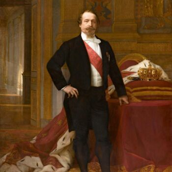 Malerei mit dem Titel "Napoléon III" von Alexandre Cabanel, Original-Kunstwerk, Öl