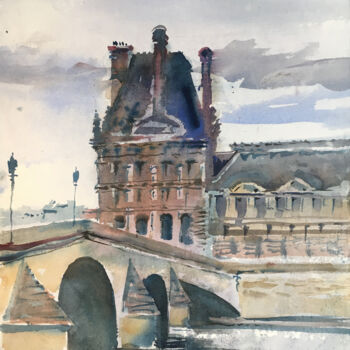 绘画 标题为“N°348 Paris. Musée…” 由Alexandre Dumitrescu, 原创艺术品, 水彩