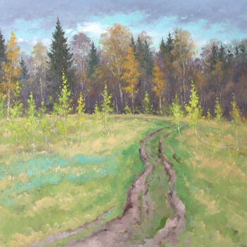 Painting titled "Forest meadow" by Alexander Alexandrovsky, Original Artwork, Oil