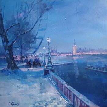 Schilderij getiteld "London by Night" door Alexandra Ghimisi, Origineel Kunstwerk, Acryl