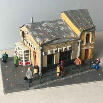 Scultura intitolato "Tobacco shop, plast…" da Alexey Mikulin, Opera d'arte originale, Argilla polimerica