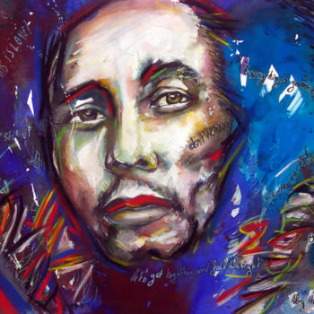 Painting titled "BOB MARLEY" by Alexis Chomel, Original Artwork, Watercolor